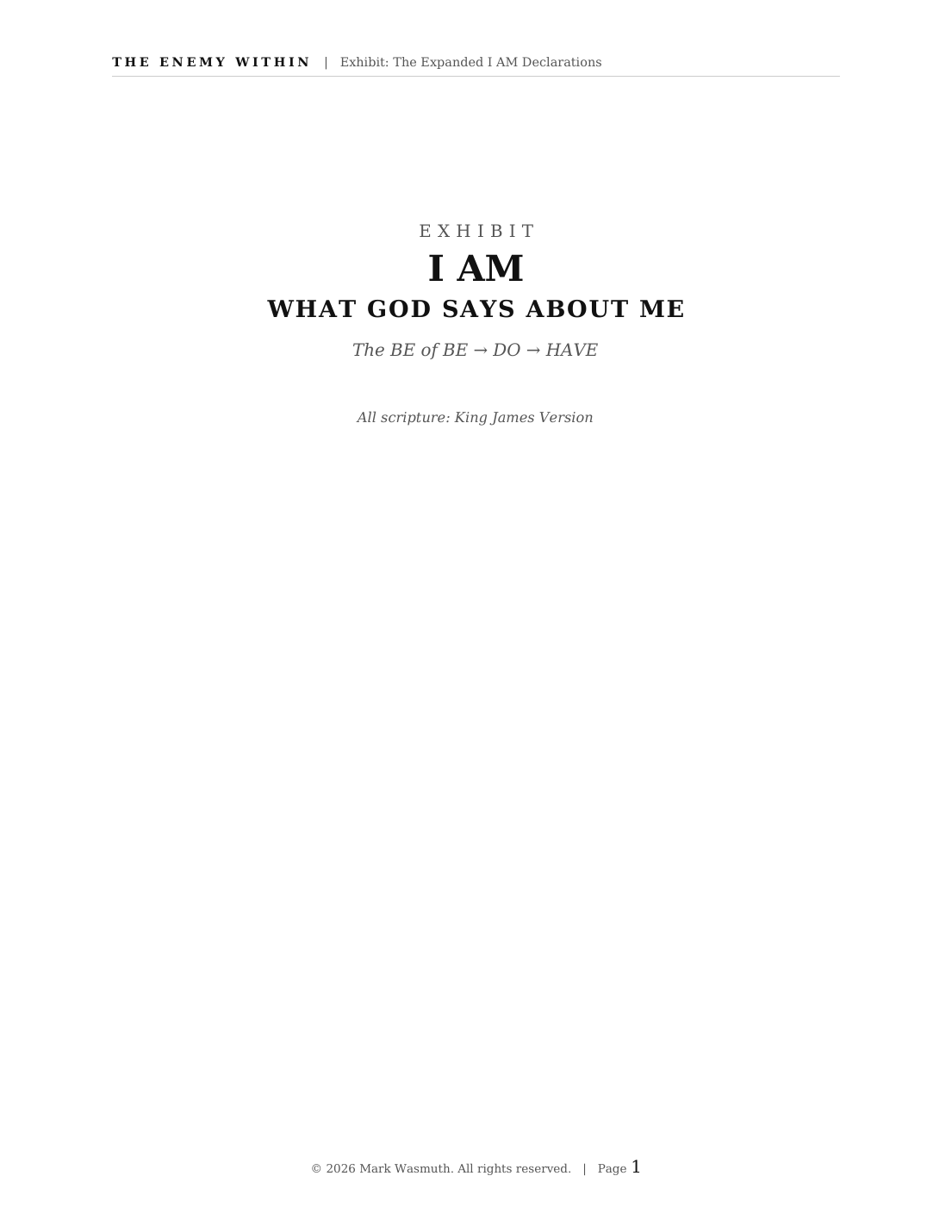 Cover of the I AM exhibit